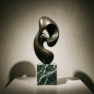 Minimalist Bronze Tabletop Sculpture